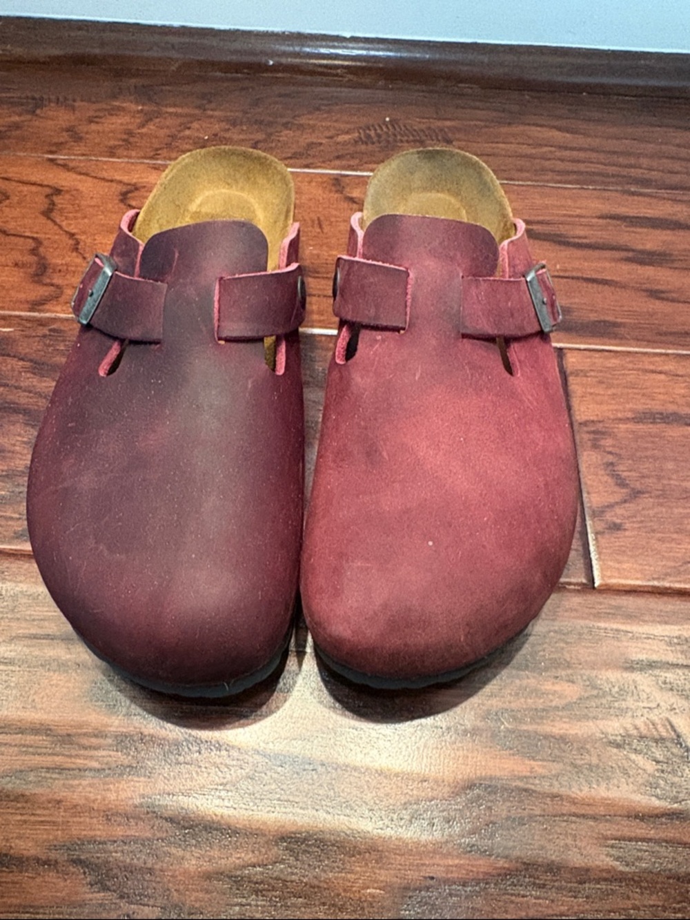 Unisex Birkenstock Boston Oiled Leather Clogs Zinfandel Wine